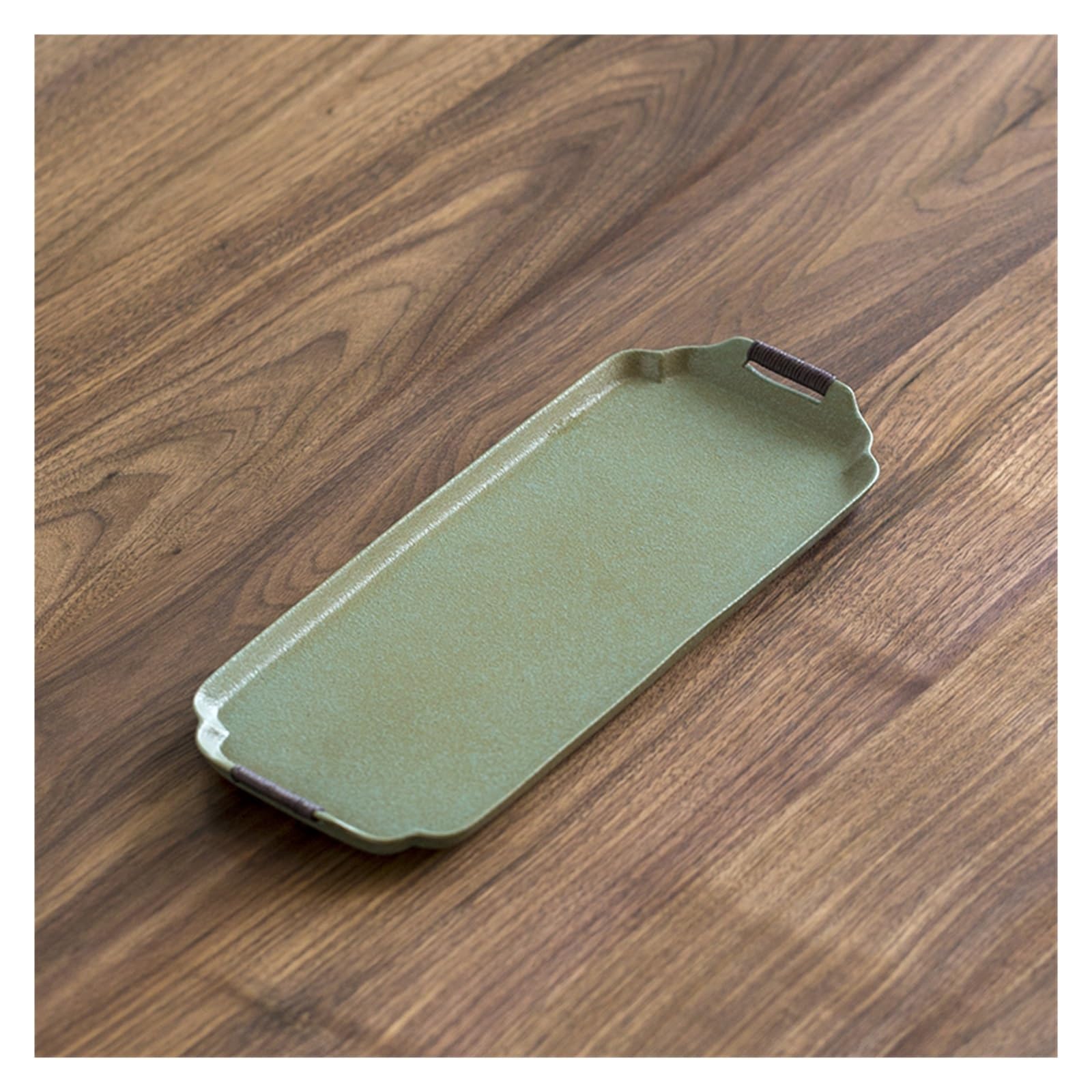 Plateau en céramique rectangulaire pour thé et fruits de salon