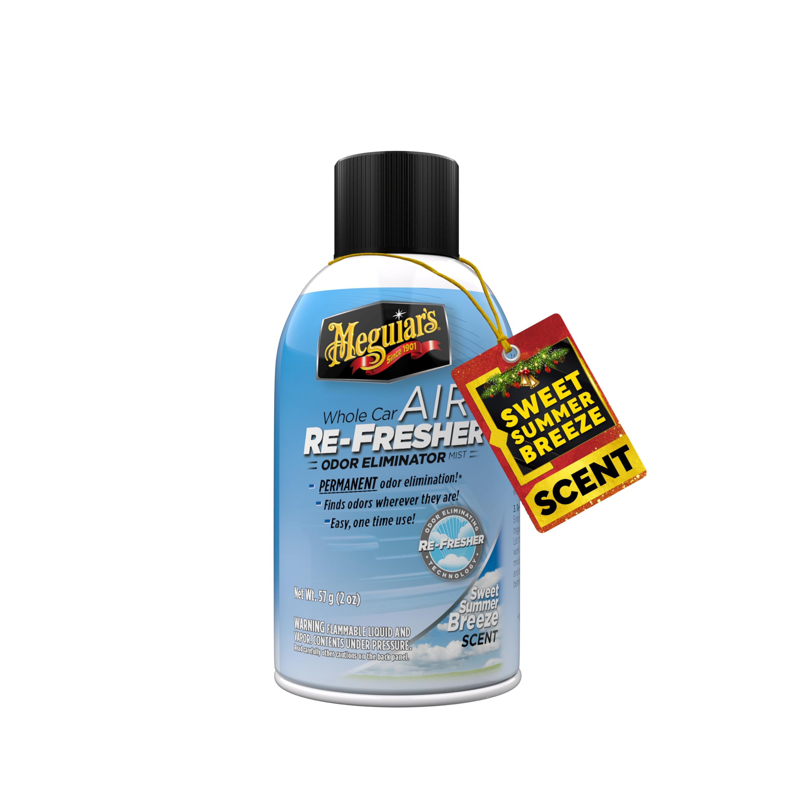 Meguiar's Whole Car Air Refresher, Odor Eliminator Spray Eliminates Strong Vehicle Odors, Summer Breeze 2 Oz Spray Bottle