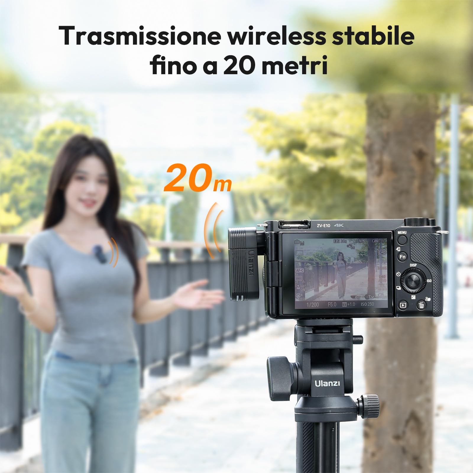 ULANZI A100 Microfono Lavalier per Cellulare e Fotocamera, Mini Microfono USB C, Durata Batteria 13.5H, Microfoni Bluetooth Portatile per Video, Live Streaming, YouTube, TikTok, Vlog, Interviste