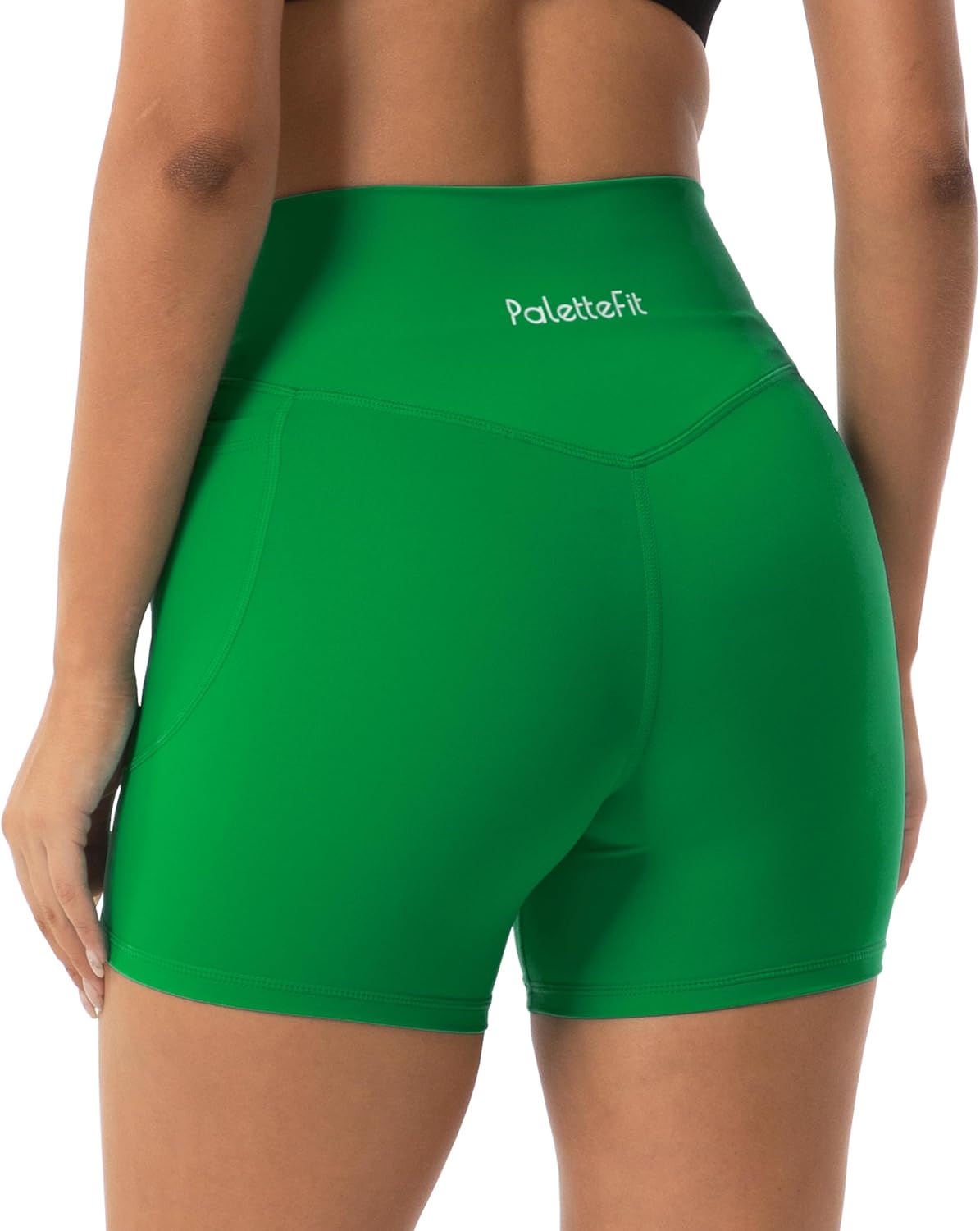 Yoga Shorts for Women with Pockets, No Front Seam Biker Shorts 5'' Inseam for Women
