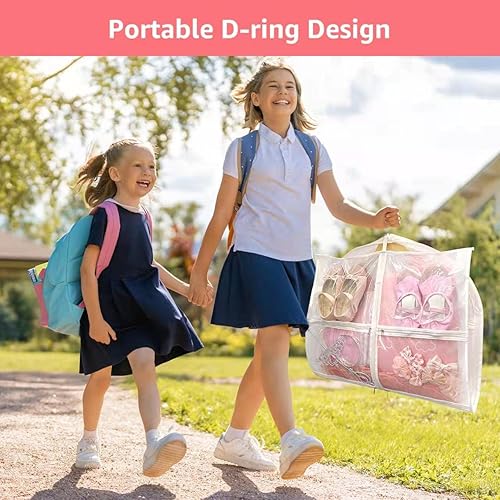 Miniatura 3 de Bolsas transparentes de 40 pulgadas para disfraces de baile para bailarines con 6 bolsillos con cremallera, guillots de 3.3 pulgadas para