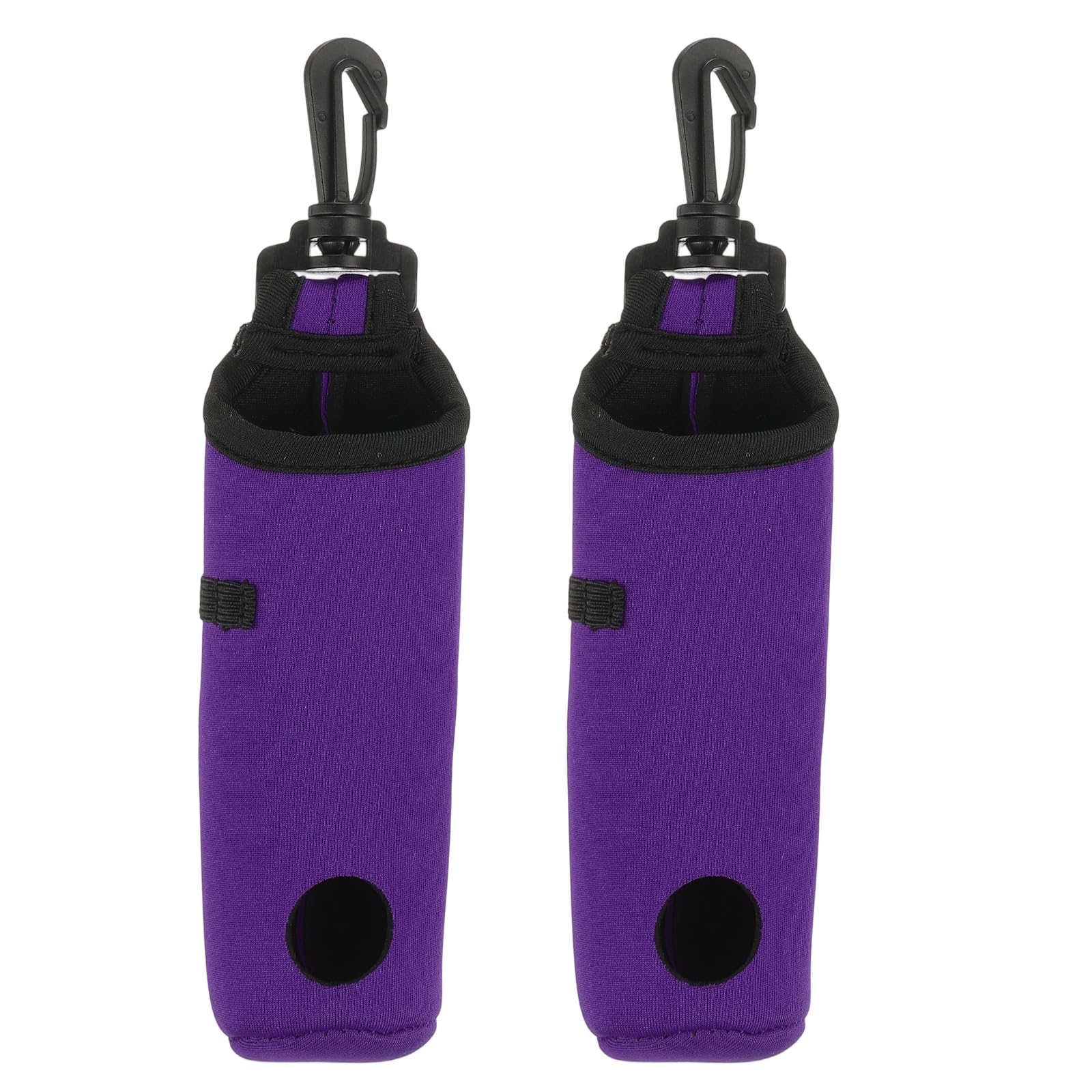 Uxcell 2 Pack Golf Ball Carry Bag, Waist-Mounted Storage Bag Neoprene Golf Tee Holder Pouch with Lightweight Hook for Men and Women, Purple