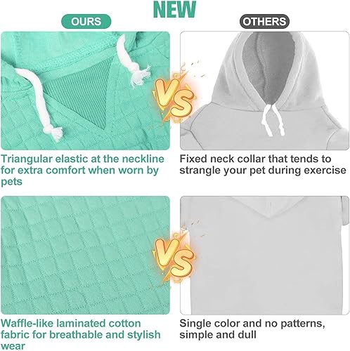 Vista 30 de BEAUTYZOO Suéter con capucha para perros pequeños y medianos con bolsillos, ropa para perros pequeños y medianos, abrigos de algodón laminado