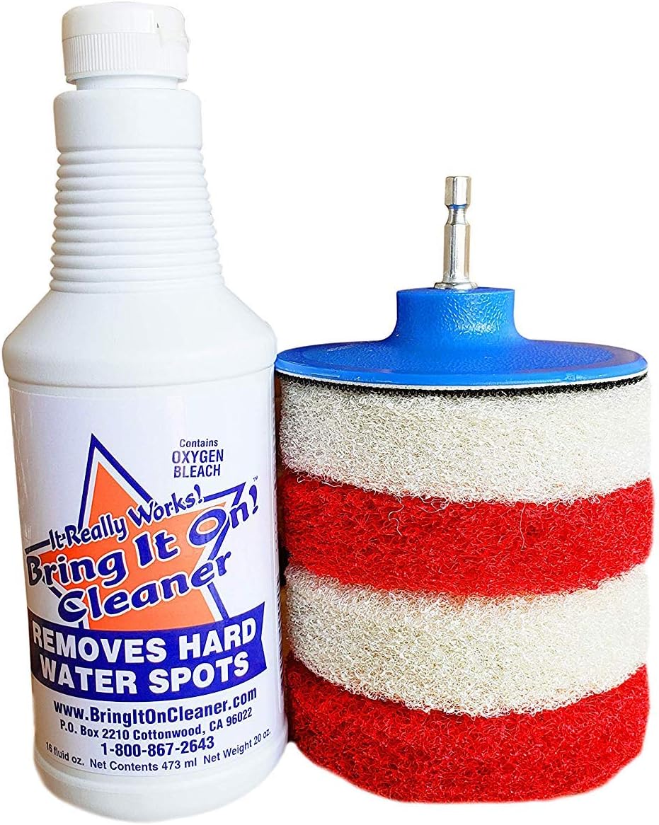 Amazon.com: Bring It On Cleaner Hard Water Stain Remover, Shower Door ...