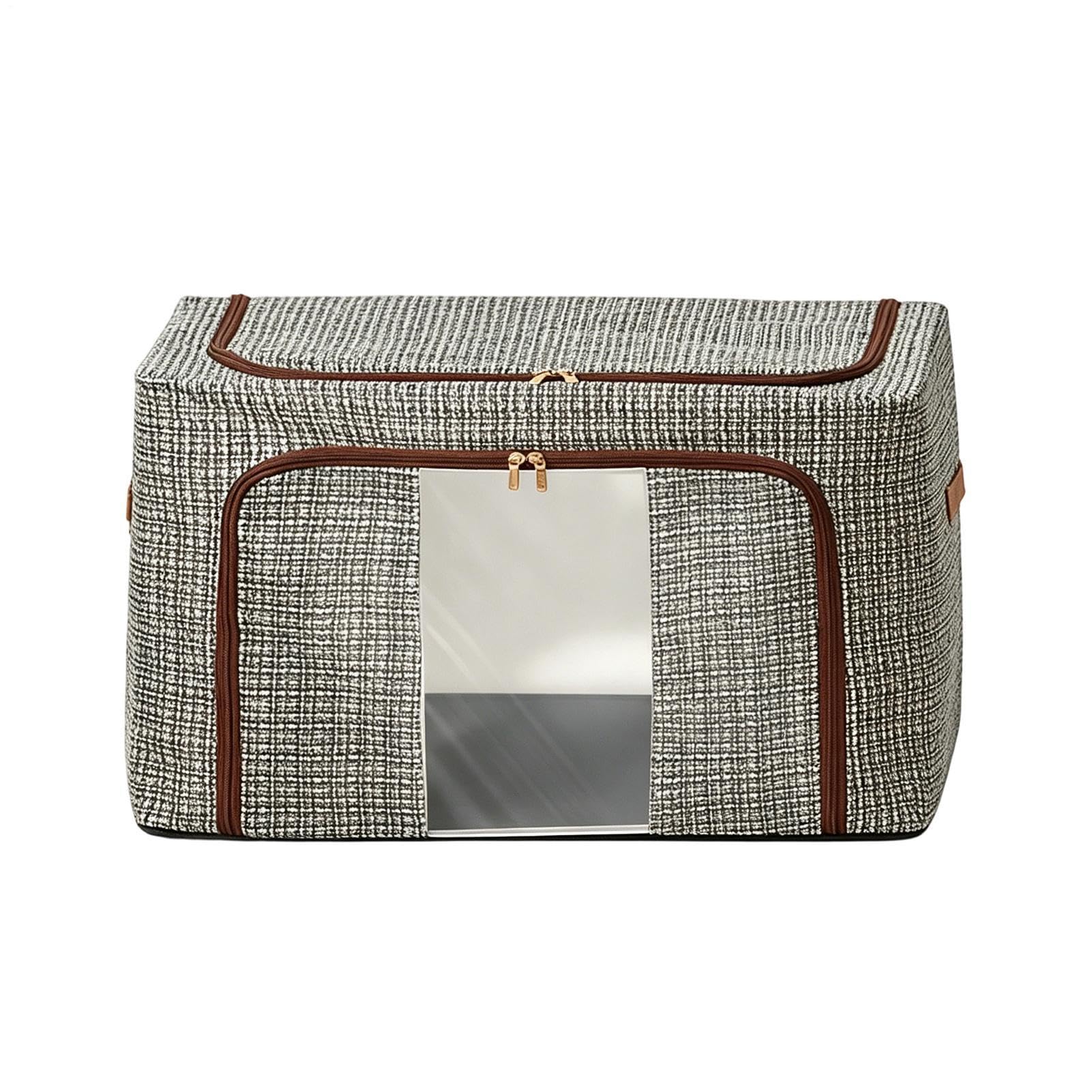 Bacs de rangement pour vêtements pliables avec fermeture éclair et couvercle en tissu pour placard