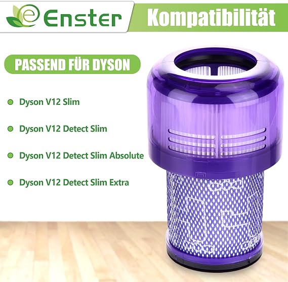 V12 Filter Replacement for Dyson V12 Detect Slim, Detect Slim Animal, Slim+ Cordless Vacuum and V12 Slim Absolute Vacuums, SV34, SV35 V12 Vacuum Cleaner Filter Replacement, Part No. 971517-01, 3 Pack