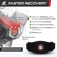 Vista 2 de Sleeve Stars Codera de Tenis para Mujeres - Correa de Codo de Tenis Ajustable, Codera de Codo de Golfista para Hombres, Soporte de Contrafuerza