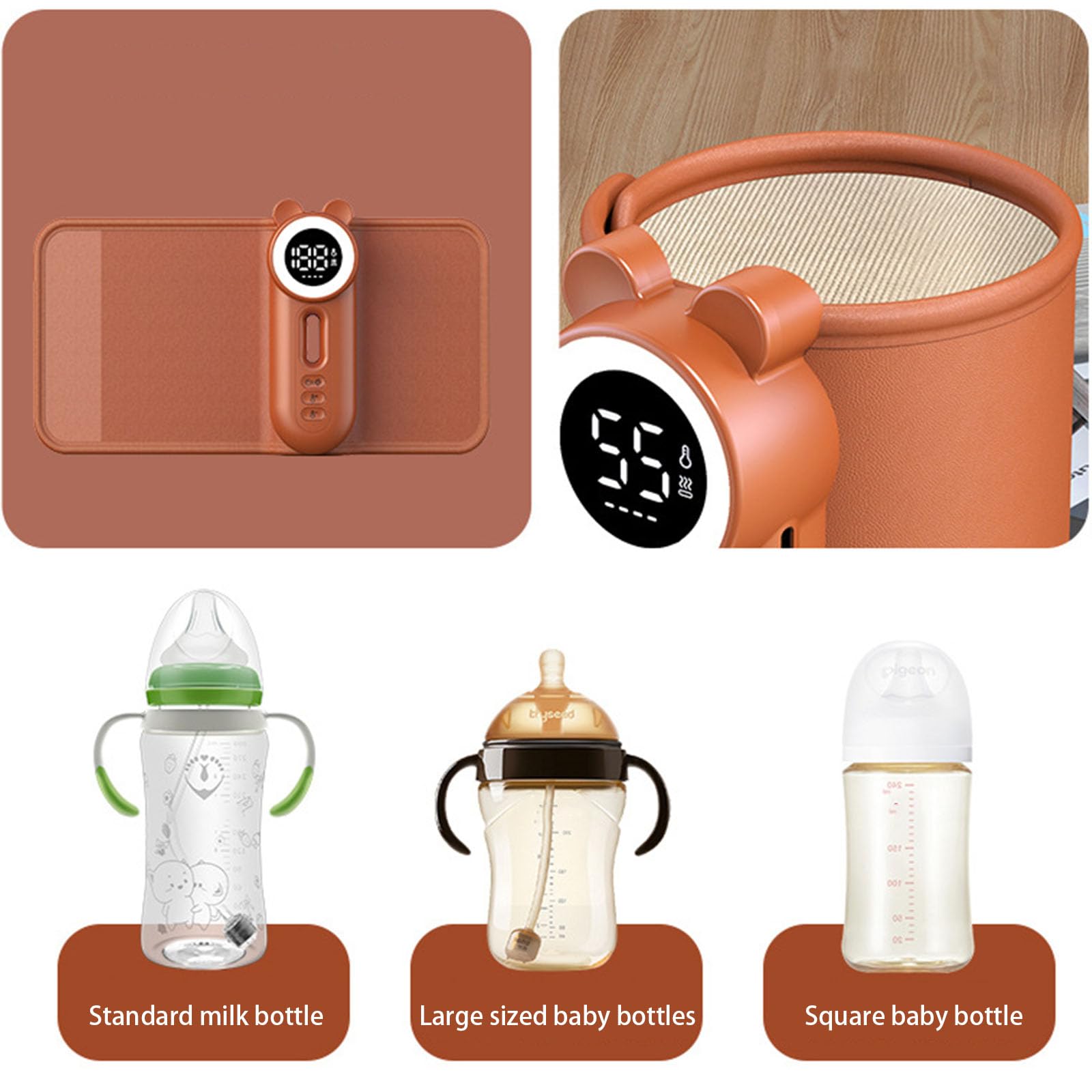 Chauffe-biberon Sans Fil Avec Manchon Isolé Coussin Chauffant Portable Avec Petit Contrôle De La Température Pour Les Voyages Et L'extérieur Petit Chauffe-biberon Pour Nourrissons
