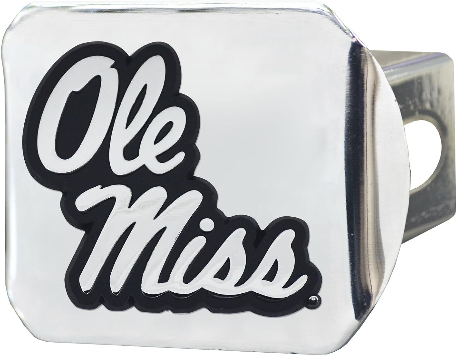 FANMATS 19243 Ole Miss Rebels Chrome Metal Hitch Cover with Chrome Metal 3D Emblem