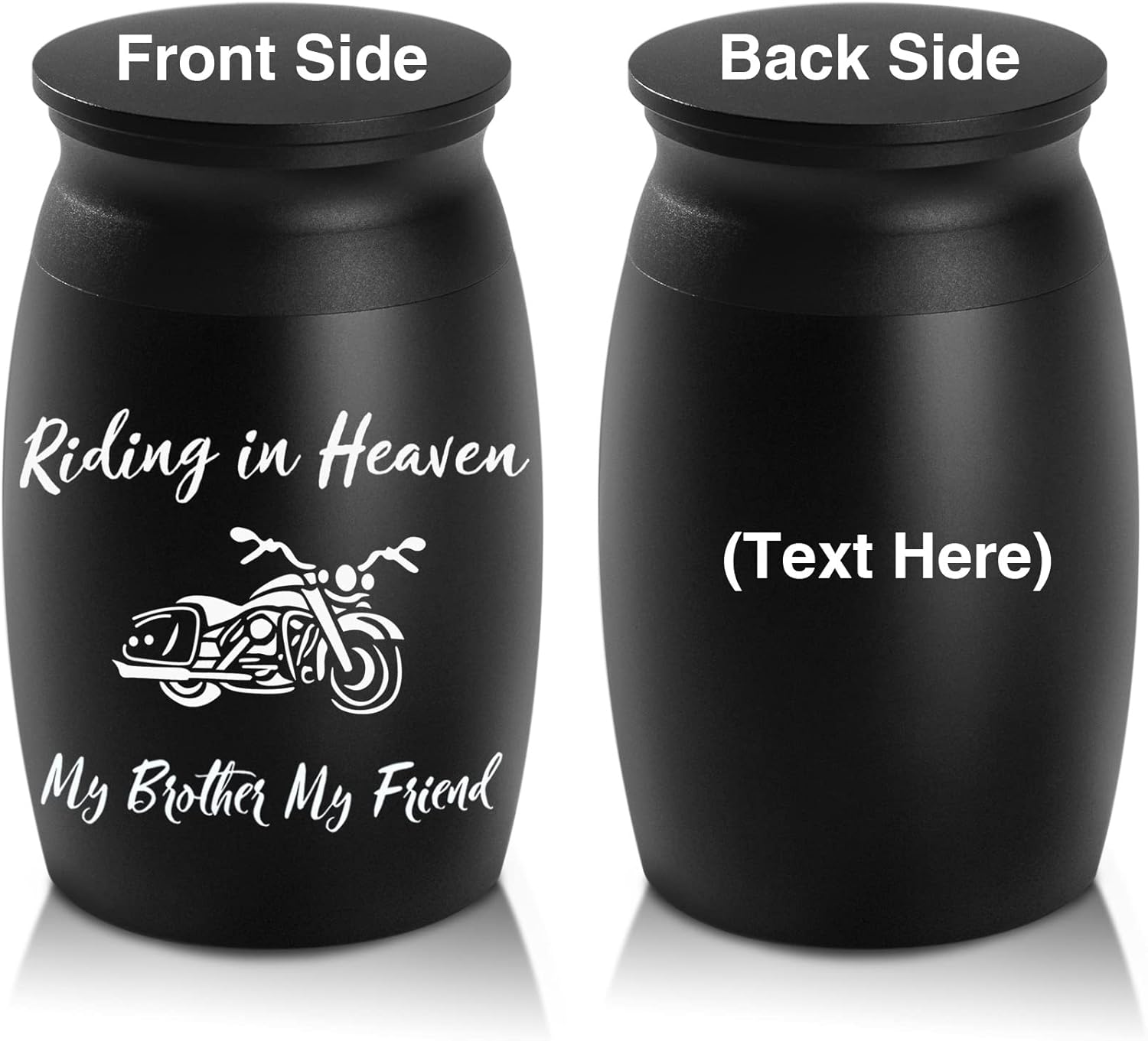 Personalized Custom Engraving Text Small Cremation Urns, Handcrafted Beautiful Keepsake Urn for Funeral, Peaceful Decorative Urns for Human Ashes, Motorcycle Urn to Sharing Memorial Brother