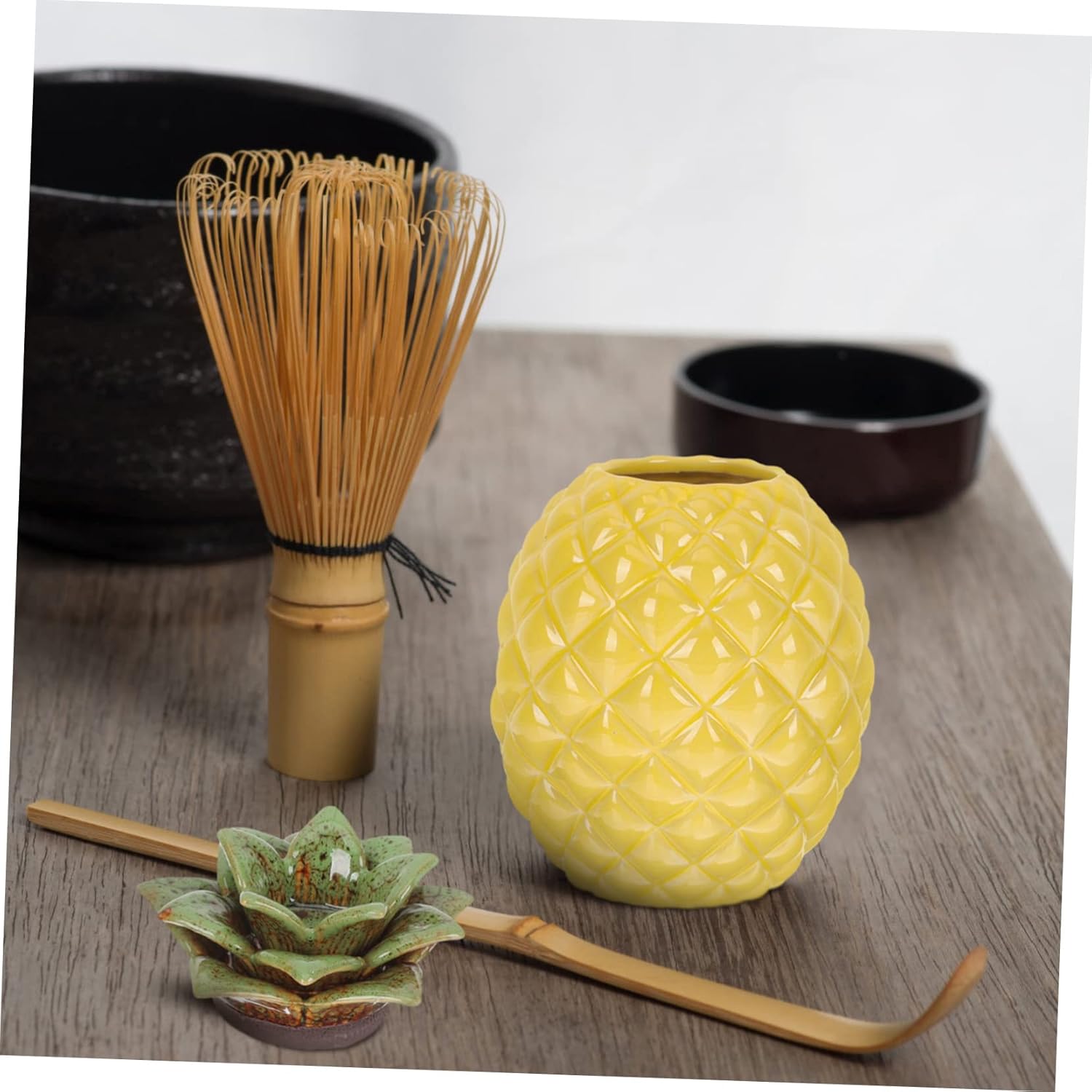 Pineapple Jar with Lid Ceramic Tea Storage Organizer Airtight Canister for Loose Tea Snacks Home Kitchen Decor 5.23 Inch