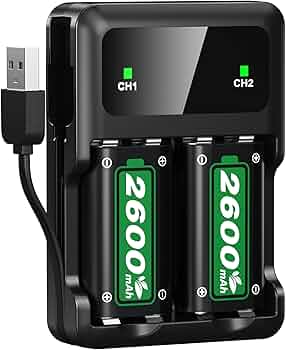 2x2600mAh High Capacity Rechargeable Battery Pack for Xbox Controllers, WEGWANG Fast Charging Controller Battery Pack with Xbox One/Xbox Series X|S Xbox One S/Xbox One X/Xbox One Elite Controller