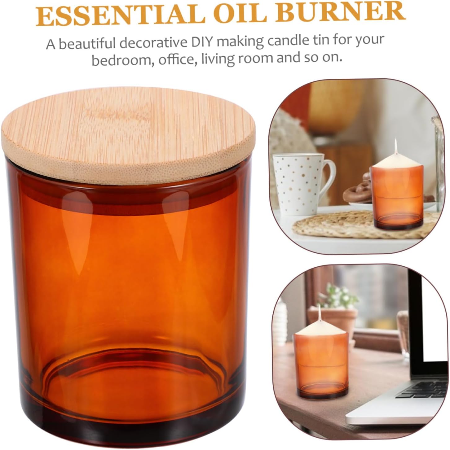 4sets Unique Aromatherapy Candle Tin Cans Glass Jars Lids for Diy Candle Making