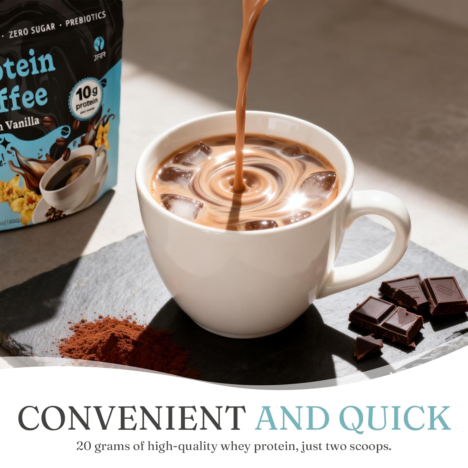 French Vanilla Protein Iced Coffee - 100% Natural Cold Brew with Premium Whey Protein and Vanilla - Low Carb, Zero Sugar, No Artificial Flavors or Swe, 10 Servings