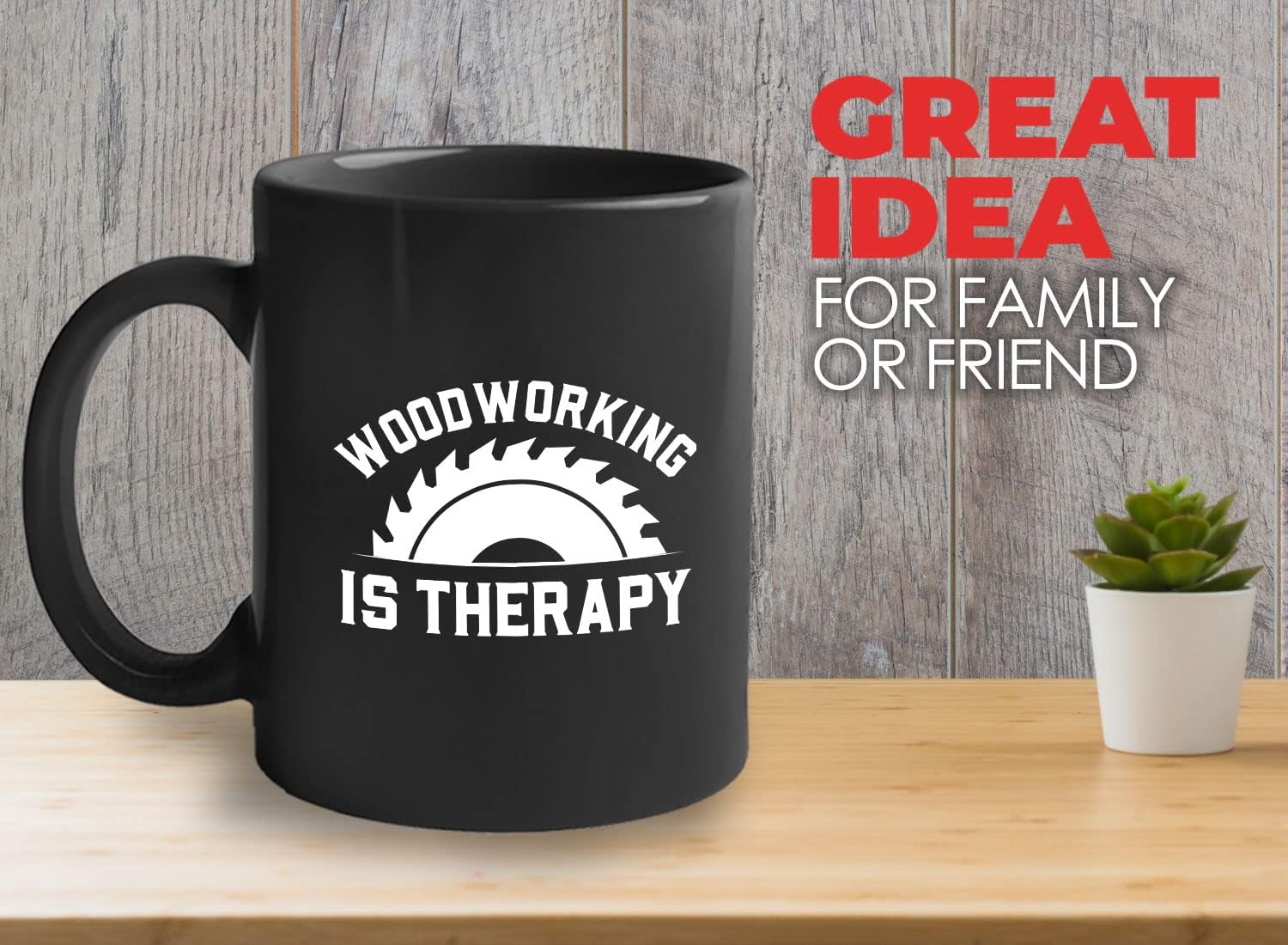 Carpenter Coffee Mug 11oz Black - Woodworking Is Therapy - Woodworker Builder Cabinetmarker Carpentry Woodworking Sawdust Wood Lovers