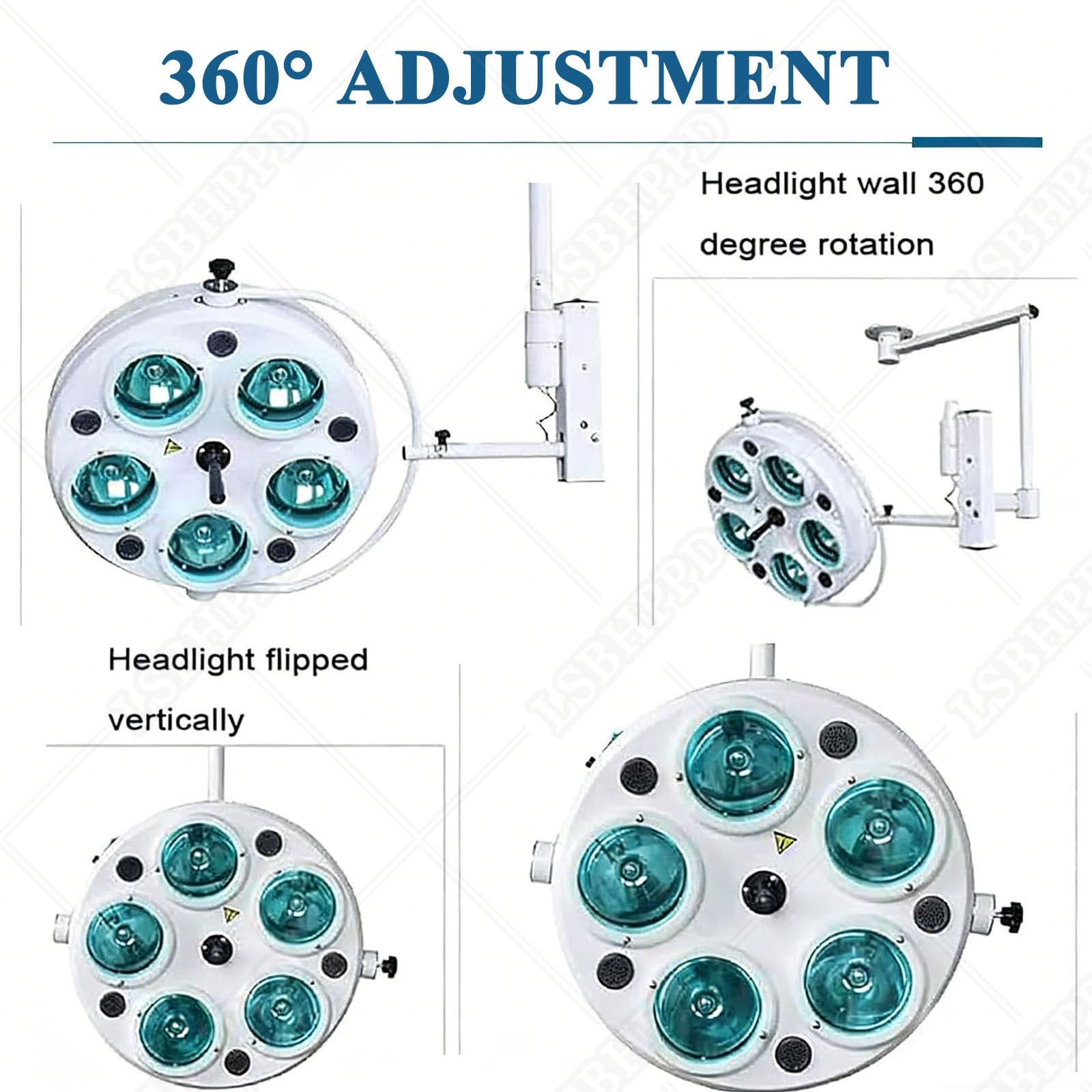 Lámpara LED Quirúrgica Techo 25W 60.000-120.000 Lux Sin Sombras Temperatura Ajustable