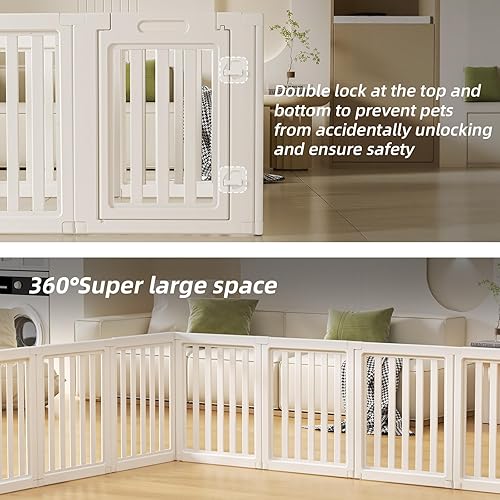 Miniatura 3 de Corral Transparente para Perros, Corralito para Mascotas con Puerta, Fácil de Limpiar e Instalar, Corrales para Cachorros tanto para Uso en