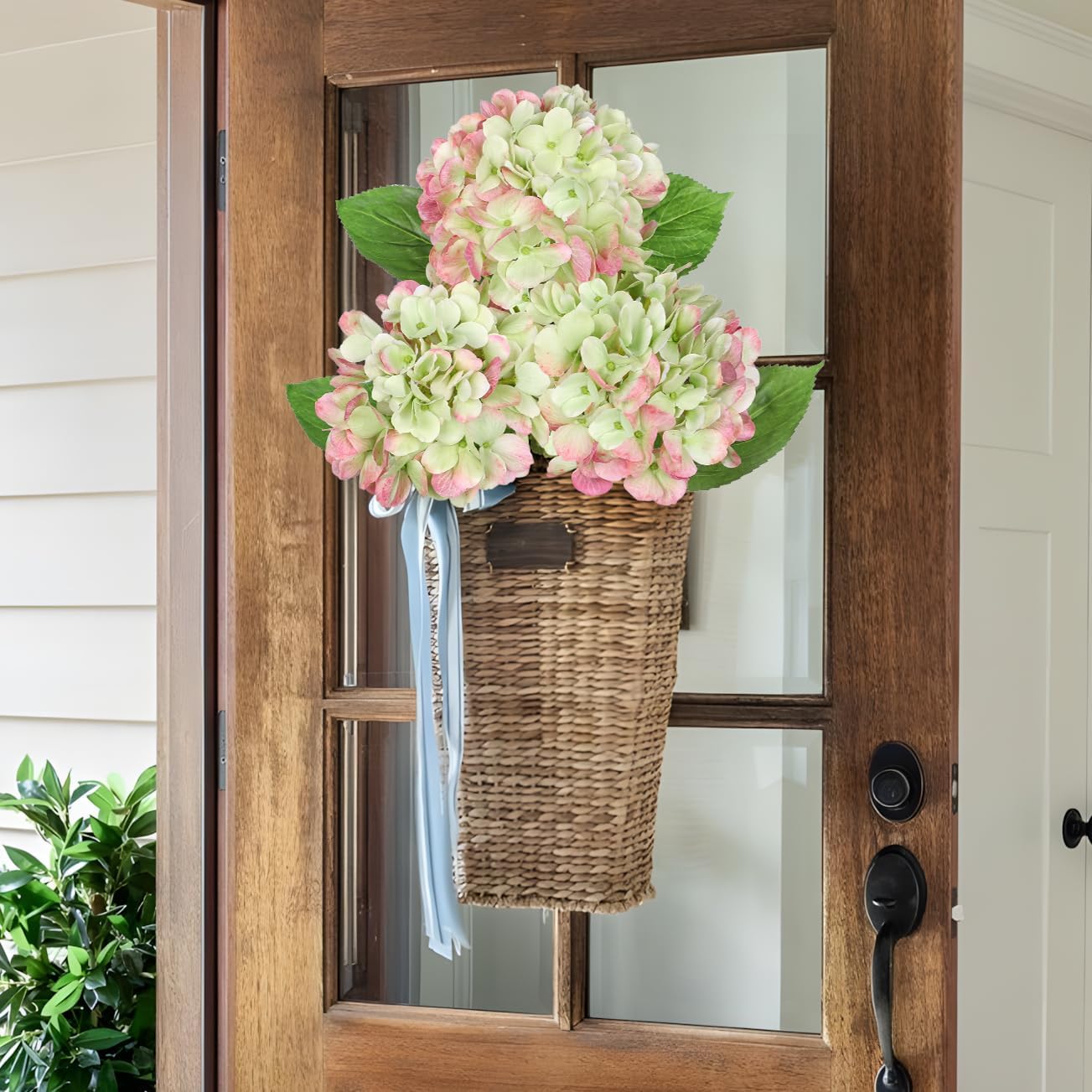 Oairse 3Pcs Green Hydrangea Artificial Flowers 19.7 in Real Touch Faux Hydrangea Stems Silk Flowers with Stems Fake Green Flowers Bouquet for Floral Arrangements Table Centerpieces Wedding Home Decor - Image 4