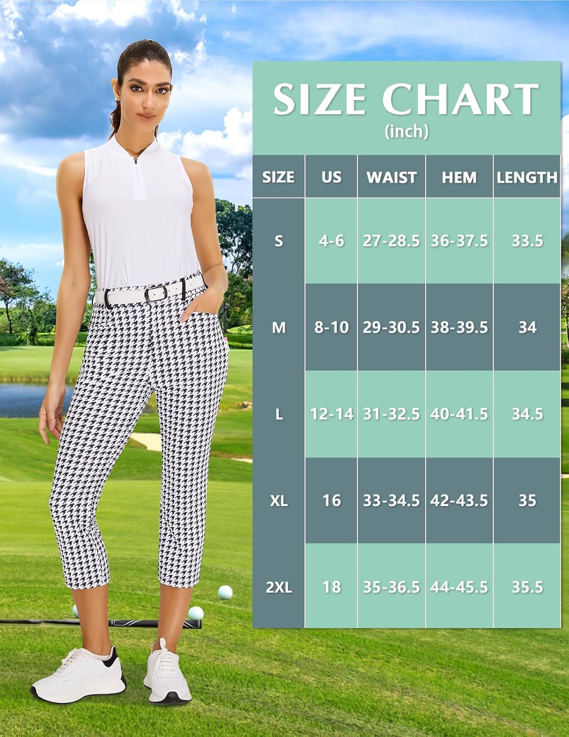 Soneven Womens 4-Way Stretch Ankle Golf Pants 7/8 Casual Dress Work Athletic Travel Workout Sweatpants with 5 Pockets - Image 7