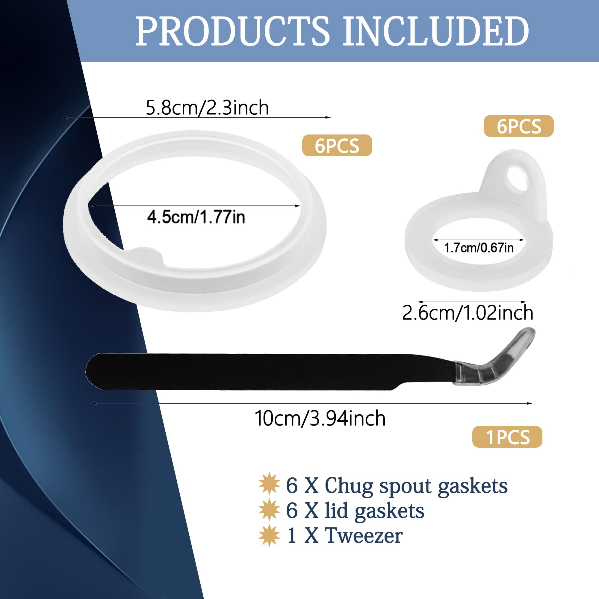 Nuyoach 13 Pcs Water Bottle Lid Gasket Replacement for Takeya Actives 18oz 22oz 24oz 32oz 40oz,Leak-Proof Rubber Seal Ring Gaskets O Ring Replacement Parts for Spout Lid (Not for Takeya Originals)