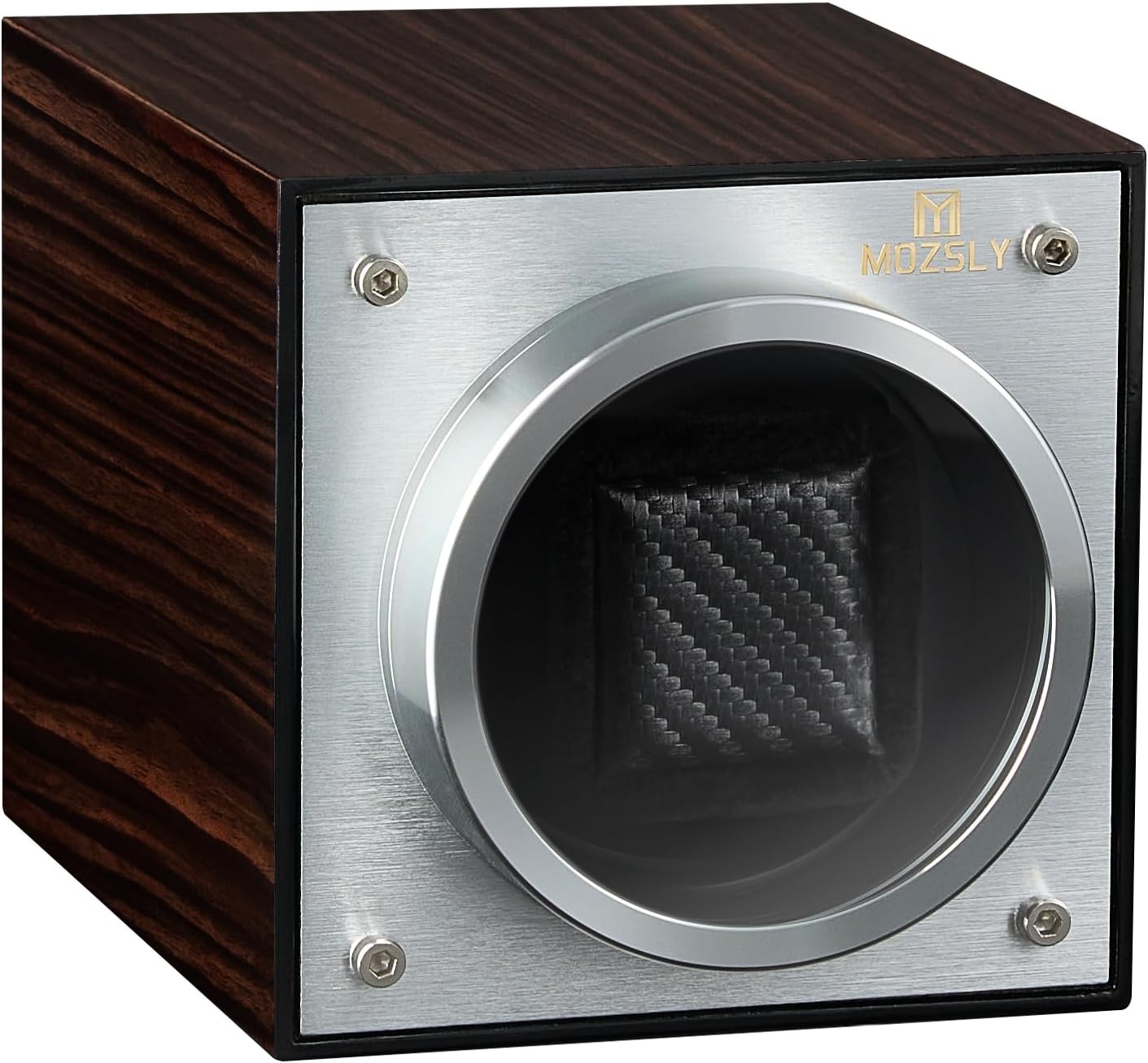 MOZSLY Single Watch Winder for Automatic Watches with Quiet Motor 12 Rotation Mode Setting Battery Powered or AC Adapter Piano Painting