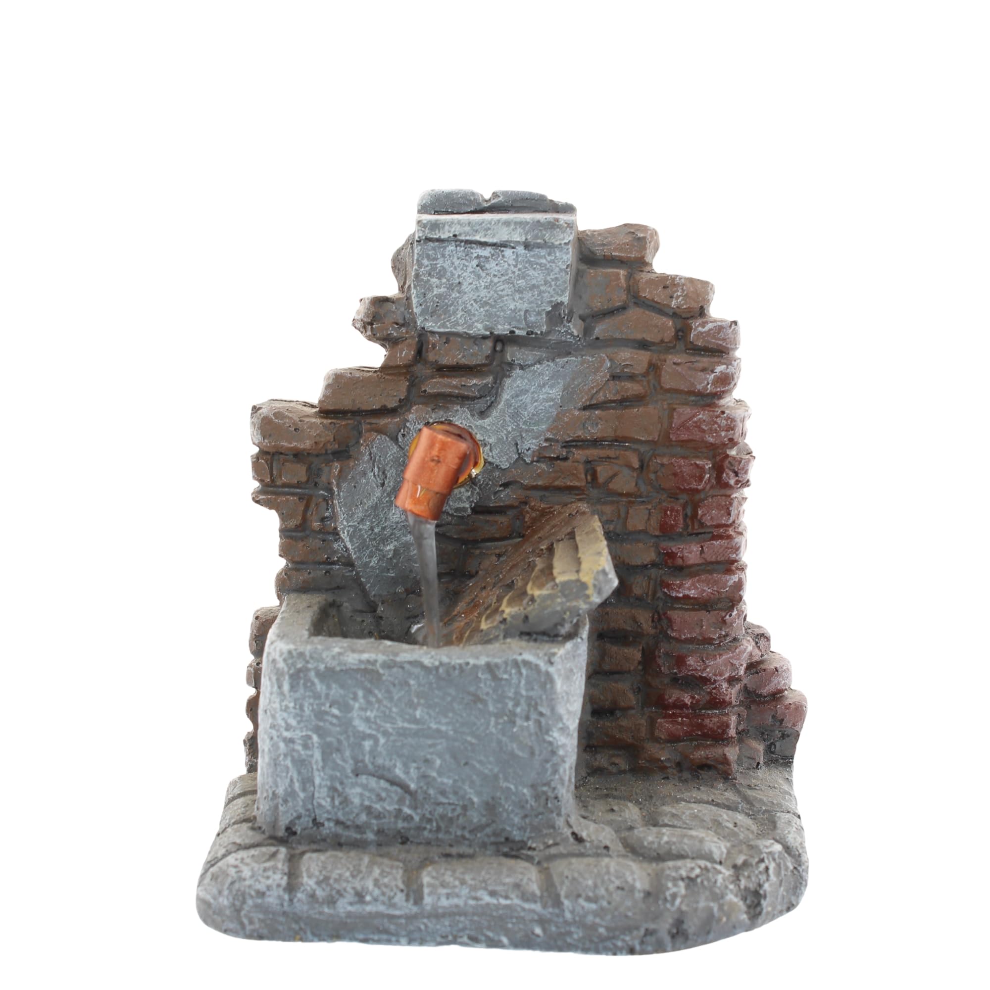 Moranduzzo Fuente con bomba para pesebre de resina, 10 x 12 x 11 cm, accesorio artesanal con chorro de agua, fabricado en Italia, producto oficial, fabricado en Italia