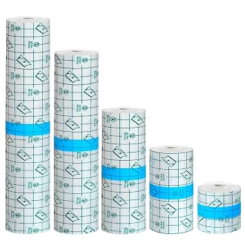 5 Rolls Tattoo Aftercare Bandage - Jconly Waterproof Tattoo Film Second Skin Tattoo Cover Up Patch Tape Healing Wrap Tattoo Supplies for Swimming, Shower, Wound Initial Healing2,4,6,8,10 Inch