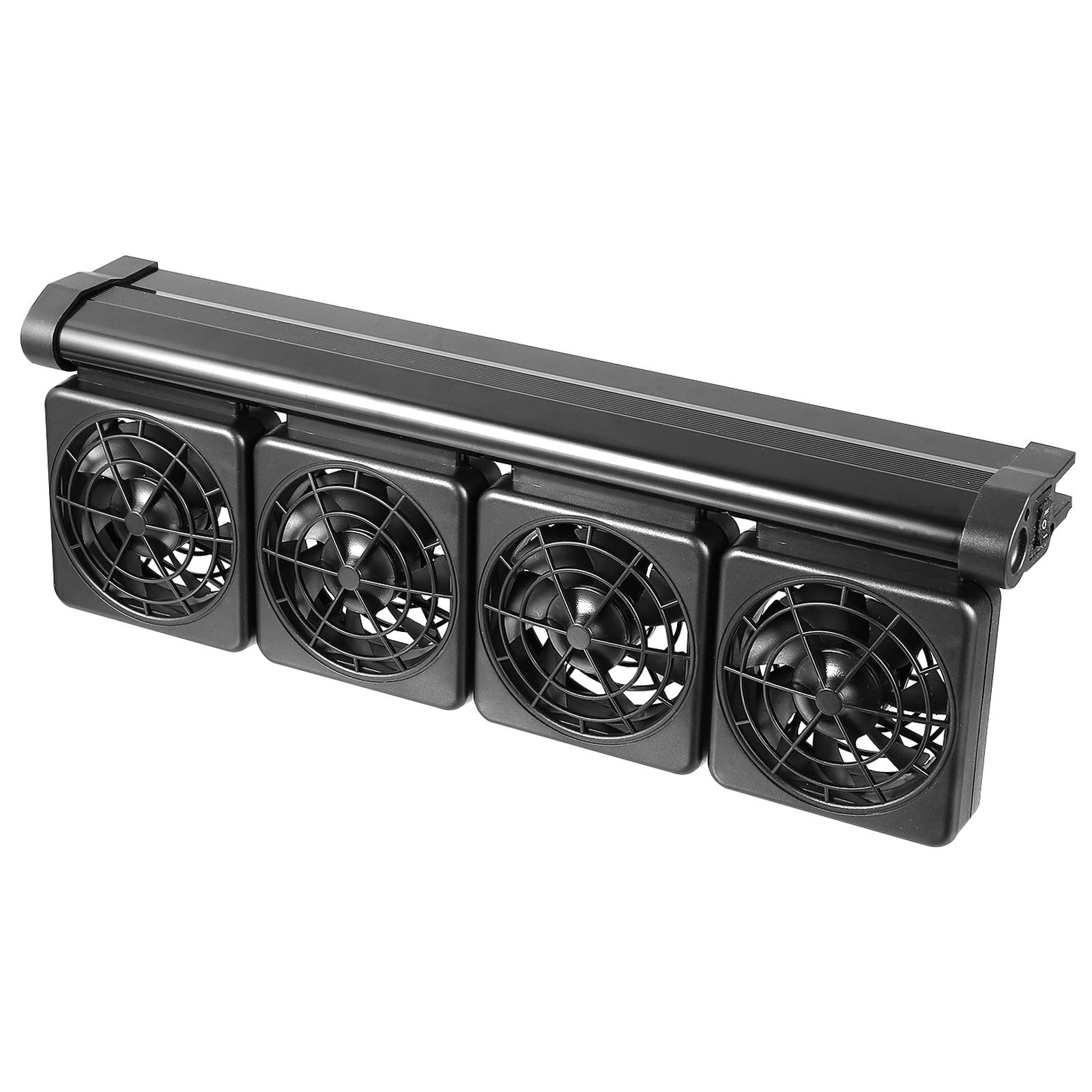 Verstellbarer Aquariumkühlventilator aus Kunststoff und Aluminiumlegierung mit Einstellbarem Klammermechanismus für Fischbecken bis 1,2cm Wandstärke zur Temperaturabsenkung um 2 3
