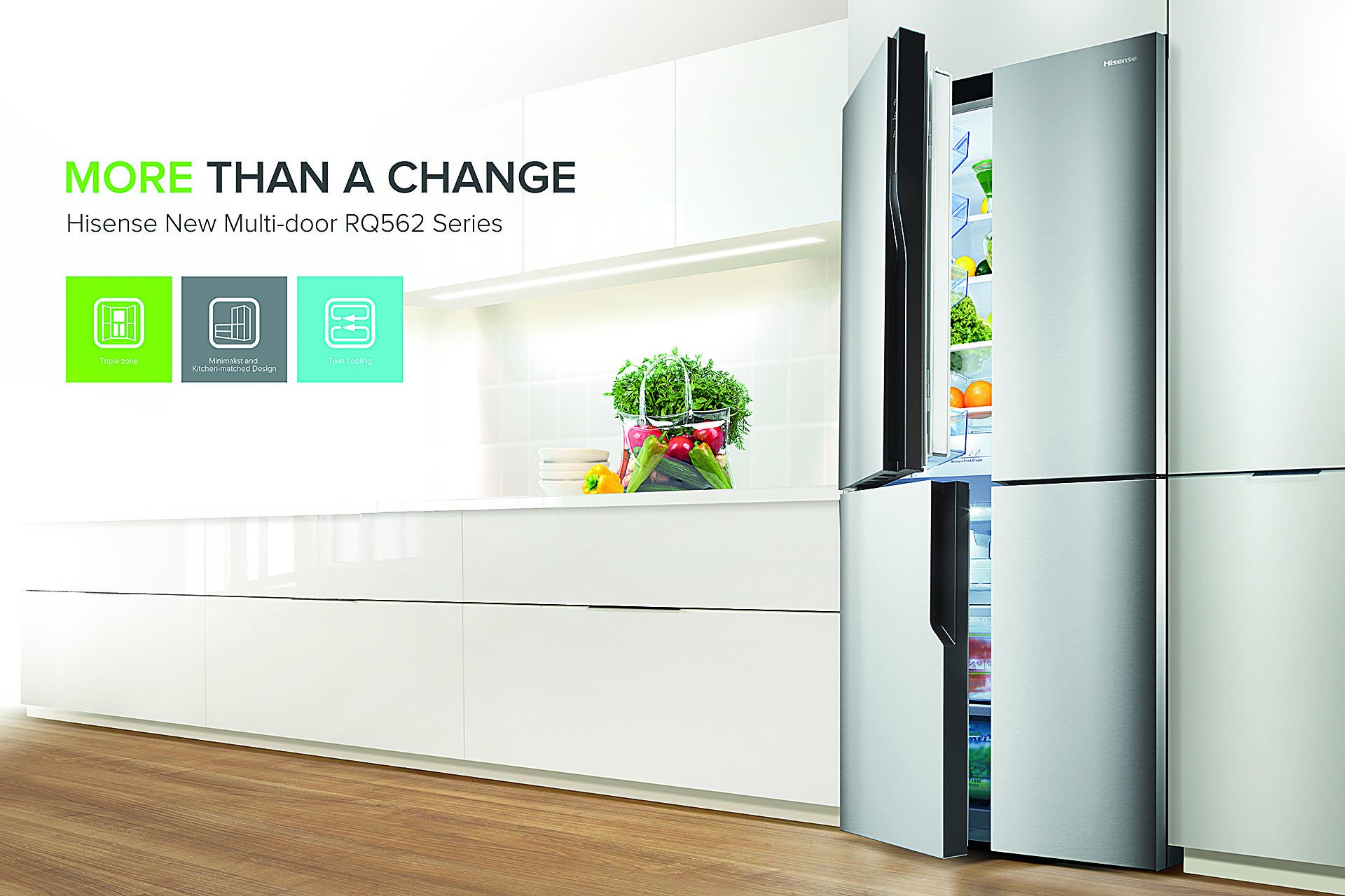 Hisense MKGNF 440 dans le réfrigérateur porte à droite et gauche-réfrigérateurs side-by-side (indépendant porte Acier Inoxydable americana 432 L L 456 SN-ST/T/N)