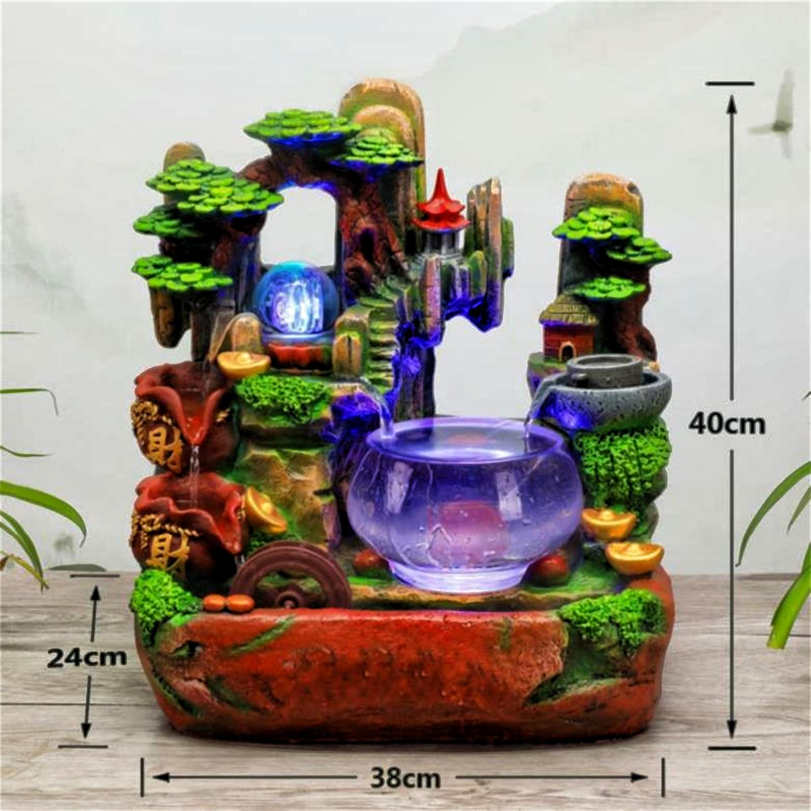 Amazon.co.jp: インテリア 卓上噴水加湿器 金魚を養う 金魚鉢 丸型