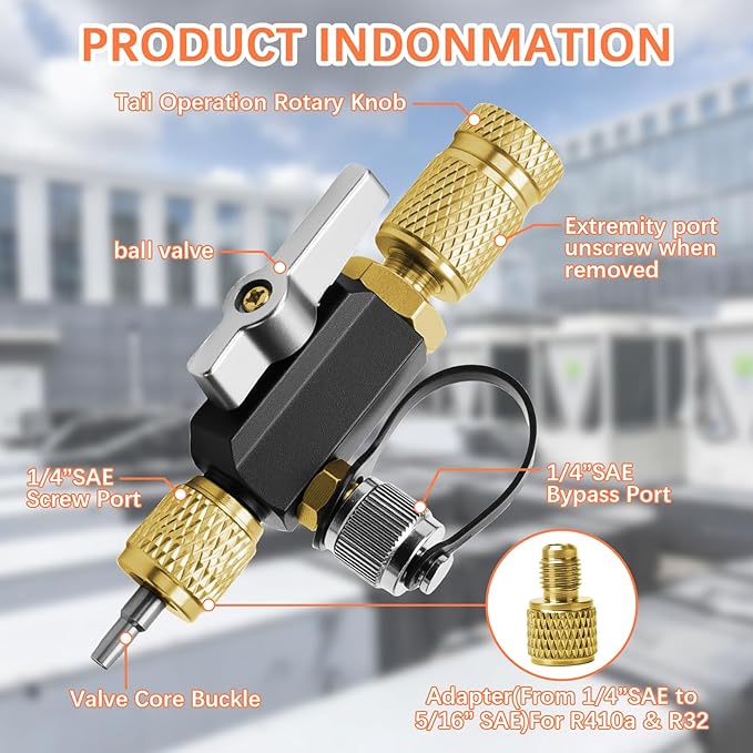 Herramienta de Extracción de Núcleo de Válvula HVAC, 1/4" y 5/16", 20 Micrones miniatura 3