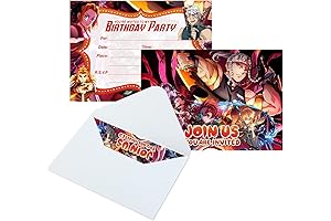 EKIH Anime Birthday Invitations, 16Pcs Demon Slayer Invitation Cards with Envelopes for...