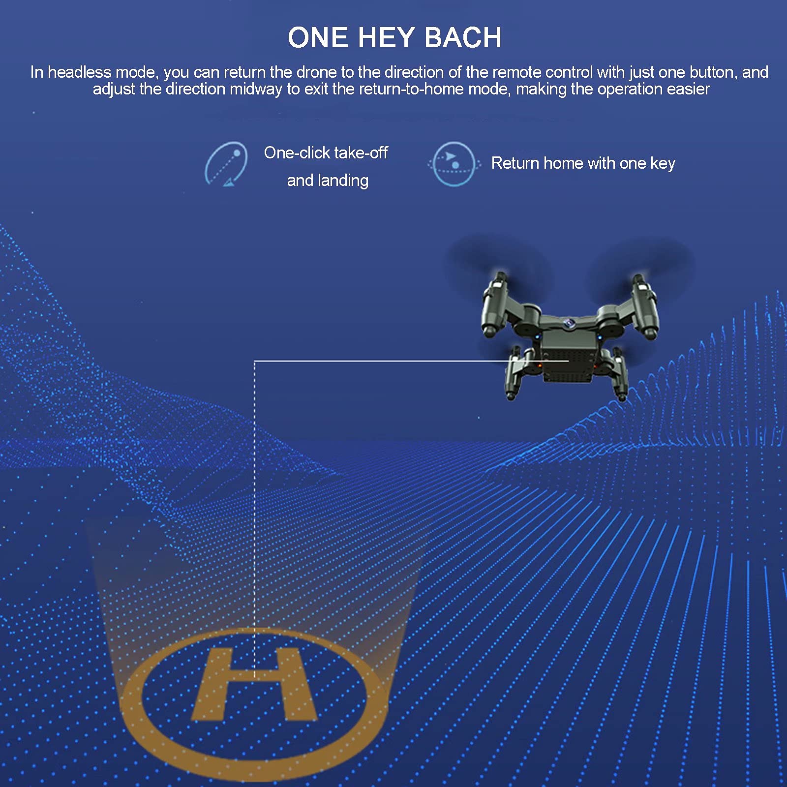 Dron RC z kamerą HD - składany quadrocopter zdalnie sterowany dron GPS z funkcją Follow Me, transmisja WiFi, powrót do domu, transmisja na żywo, czas lotu 7 minut (480P)