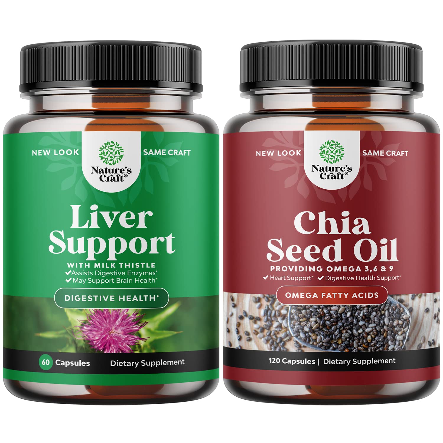 Buy Bundle of Milk Thistle Liver Support Supplement and Chia Seed Oil