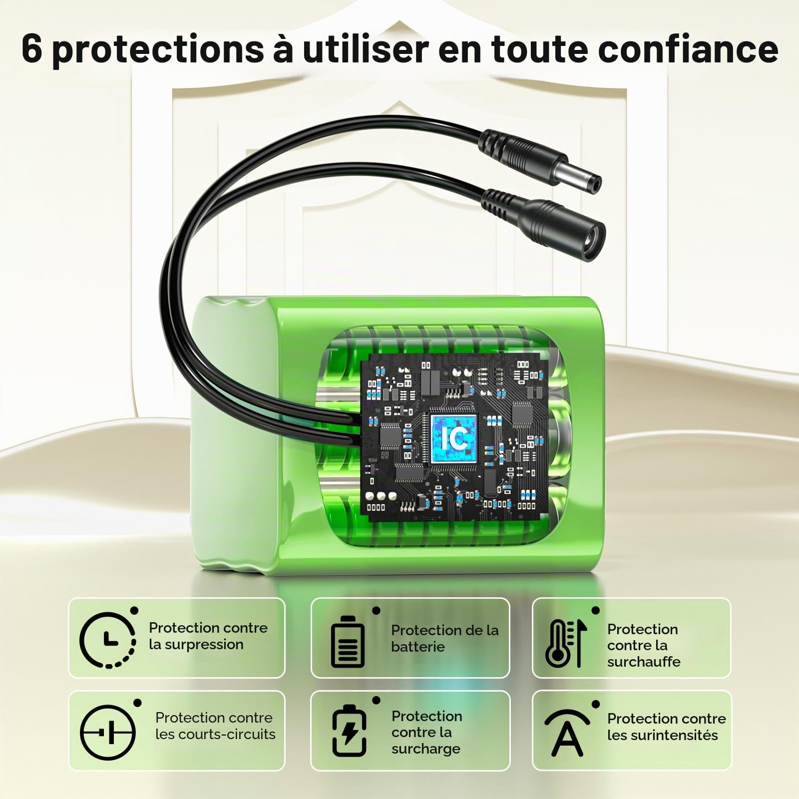 CITYORK 12,6 V 7900 mAh Batterie au Lithium Rechargeable pour Lampes solaires de Rue, caméras de vidéosurveillance, caméscopes, Lecteurs CD, DVD Portables, Enceinte Portable d'extérieur, Radio
