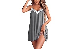 Ekouaer Sexy Lace Nightgown with Spaghetti Straps