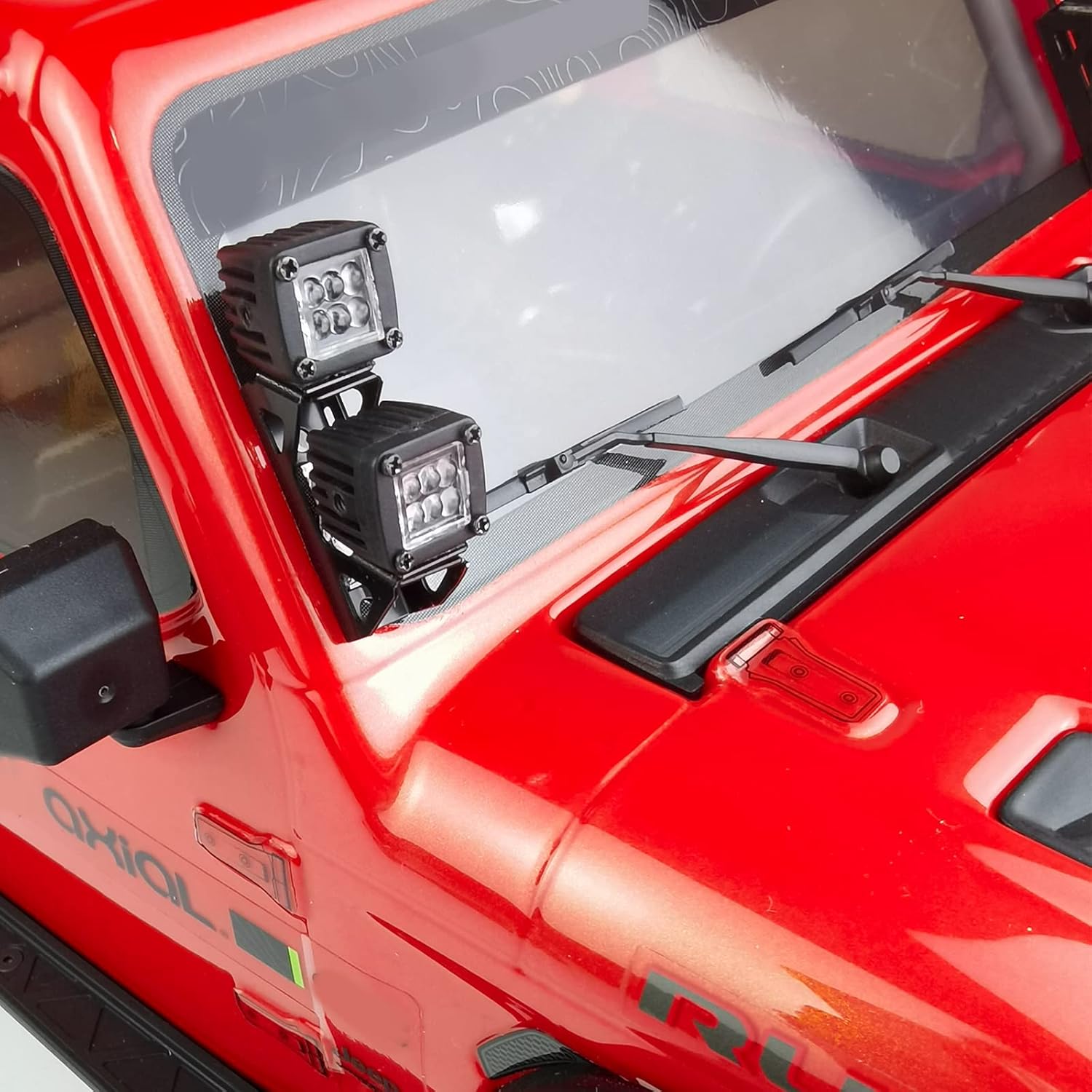 RC Car LED Lights Headlights Headlamp Square Lens Spotlight 4PCS Compatible with 1/10 RC Crawler Car TRX4 TRX6 Axial SCX10 90046 RR10 D90 Upgrades Parts (B-9 Holes)