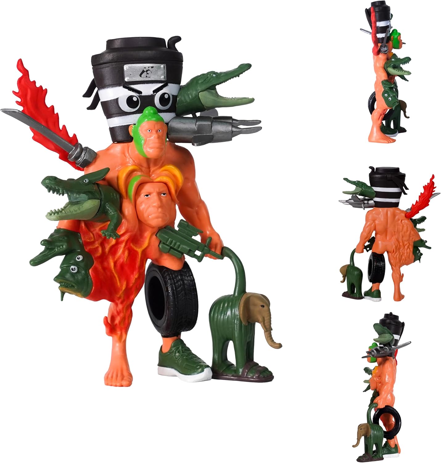 Italian Brainrot Fusion Figure Set - 3D Printed DIY Memes Action Figures, Poseable Assembly Kit for Desk Decor & Collector's Gift (Type A)