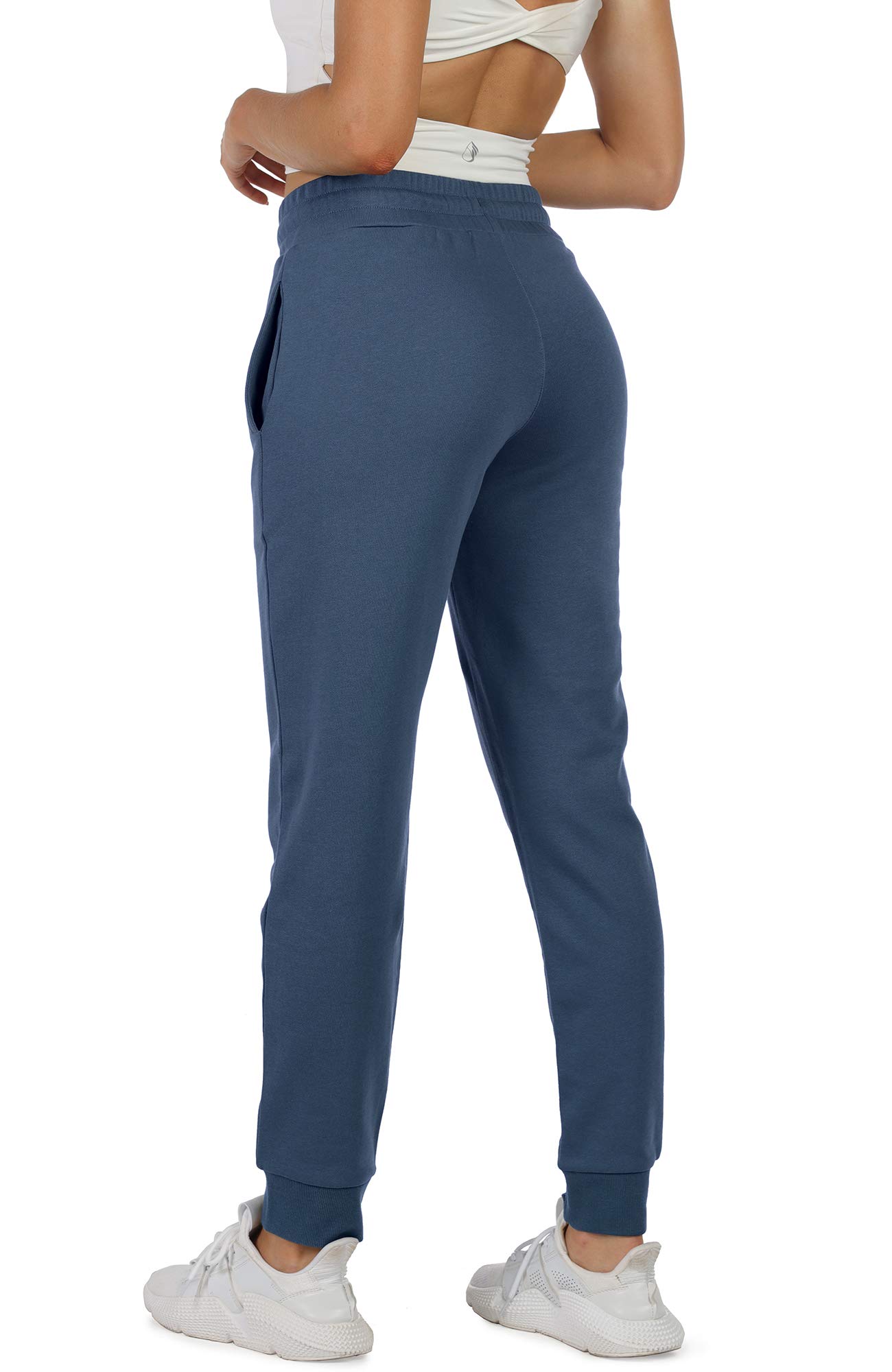icyzone Pantalon de Sport pour Femmes en Coton Confortable avec Poches pour Fitness Gym Jogging