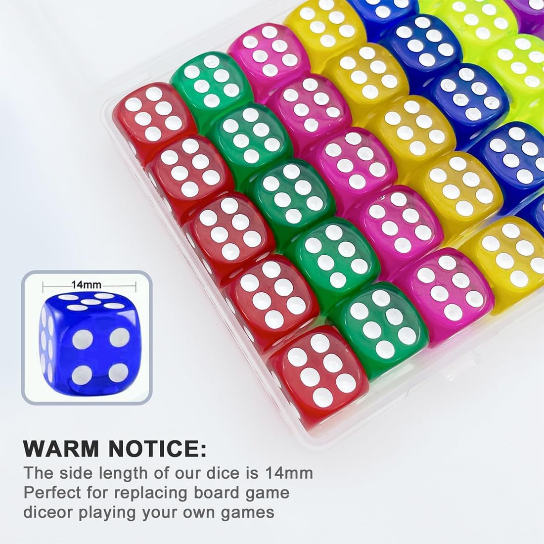 50 Pezzi Dadi Da Gioco Colori Dadi Per Enzi, Con Punti Cubi Di Gioco A Sei Lati, Dadi Di Gioco Standard