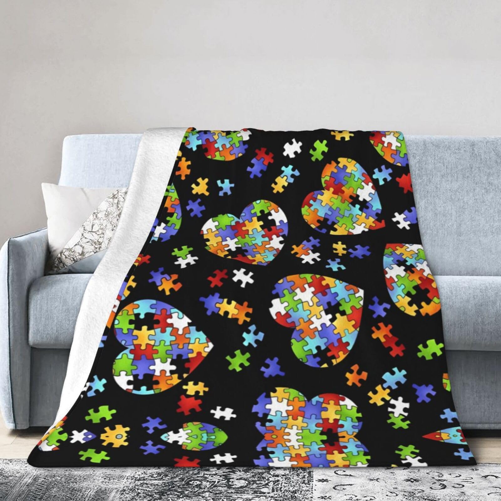 Couverture flanelle autisme plaid chaud hypoallergénique facile à laver