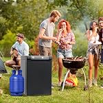 SMETA Upgrade 3 Way Propane Fridge Refrigerator 2.1 Cu.Ft, LPG 12 Volt Compact Fridge Gas/12V/110V without Freezer for Truck Outdoor Camping Off Grid Caravan Motorhome Cabin Boat Refrigerators, Black