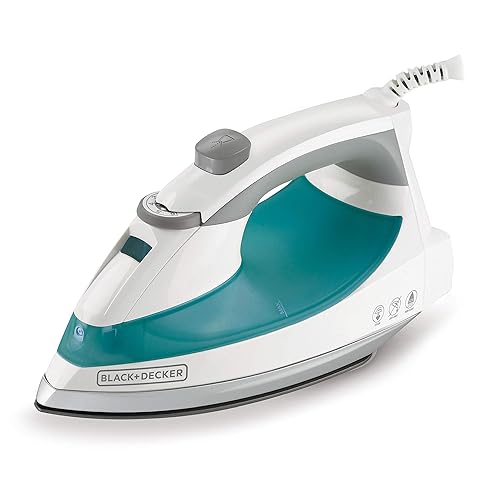 BLACK+DECKER Lightweight Steam Iron for Clothing, Smart Steam Techology, Anti-Drip, Teal, 1200W, IR0820C