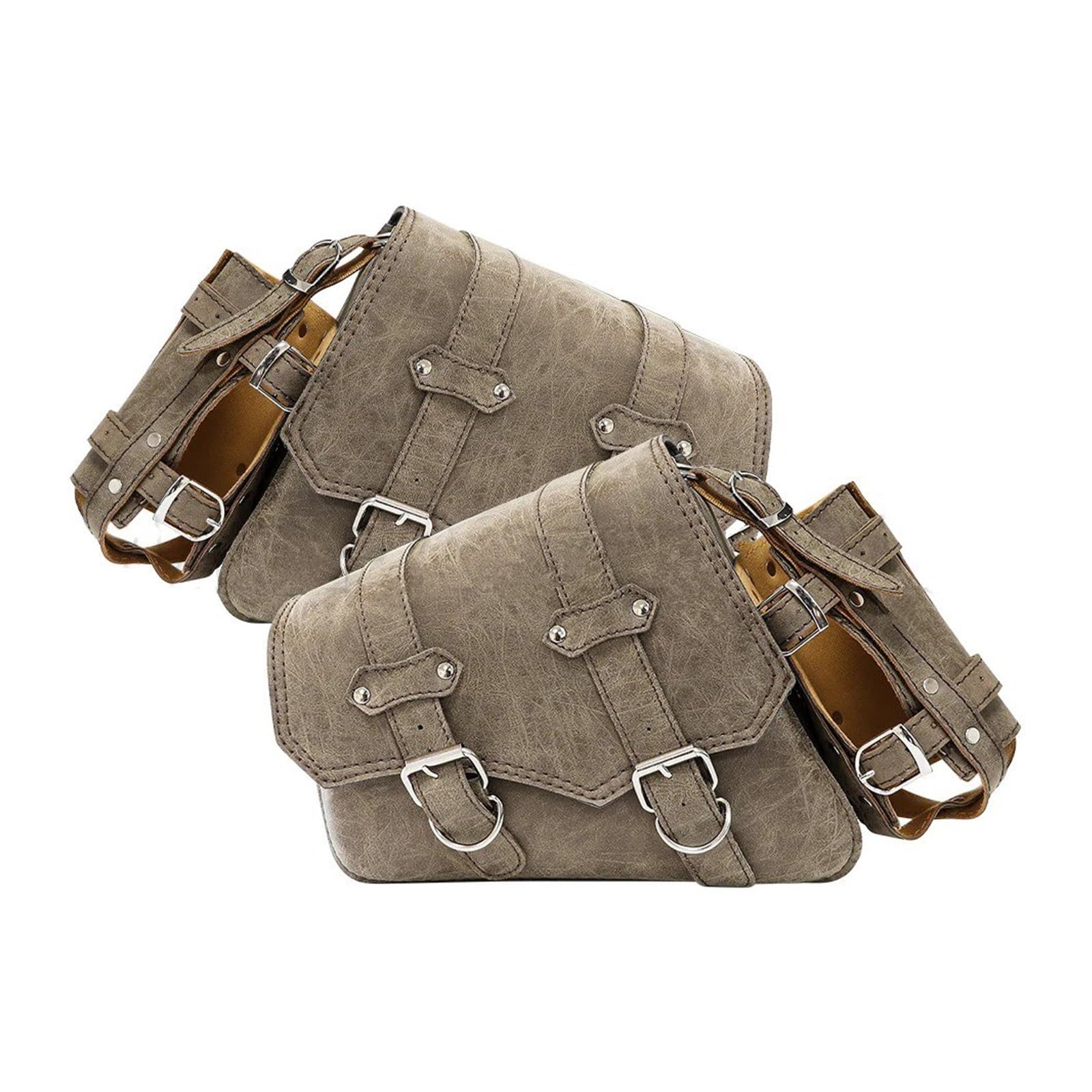 Borse Sella Per Moto Pelle PU Retrò Custodia Per Bagagli Laterali Valigia Per Serbatoio Impermeabile Borse Da Sella Per Moto(B)