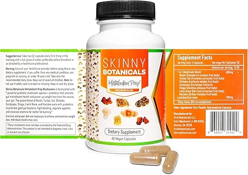 Miniatura 9 de Suplemento de hongos, mezcla de 7 hongos - Reishi, cola de pavo, shiitake, cordyceps, chaga, melena de león y maitake + probióticos para apoyo del