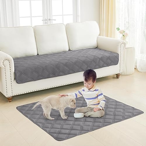 Miniatura 7 de Smiry Manta impermeable para cama de perro de 30 x 70 pulgadas, suave manta reversible para mascotas, lavable, a prueba de fugas, para sofá