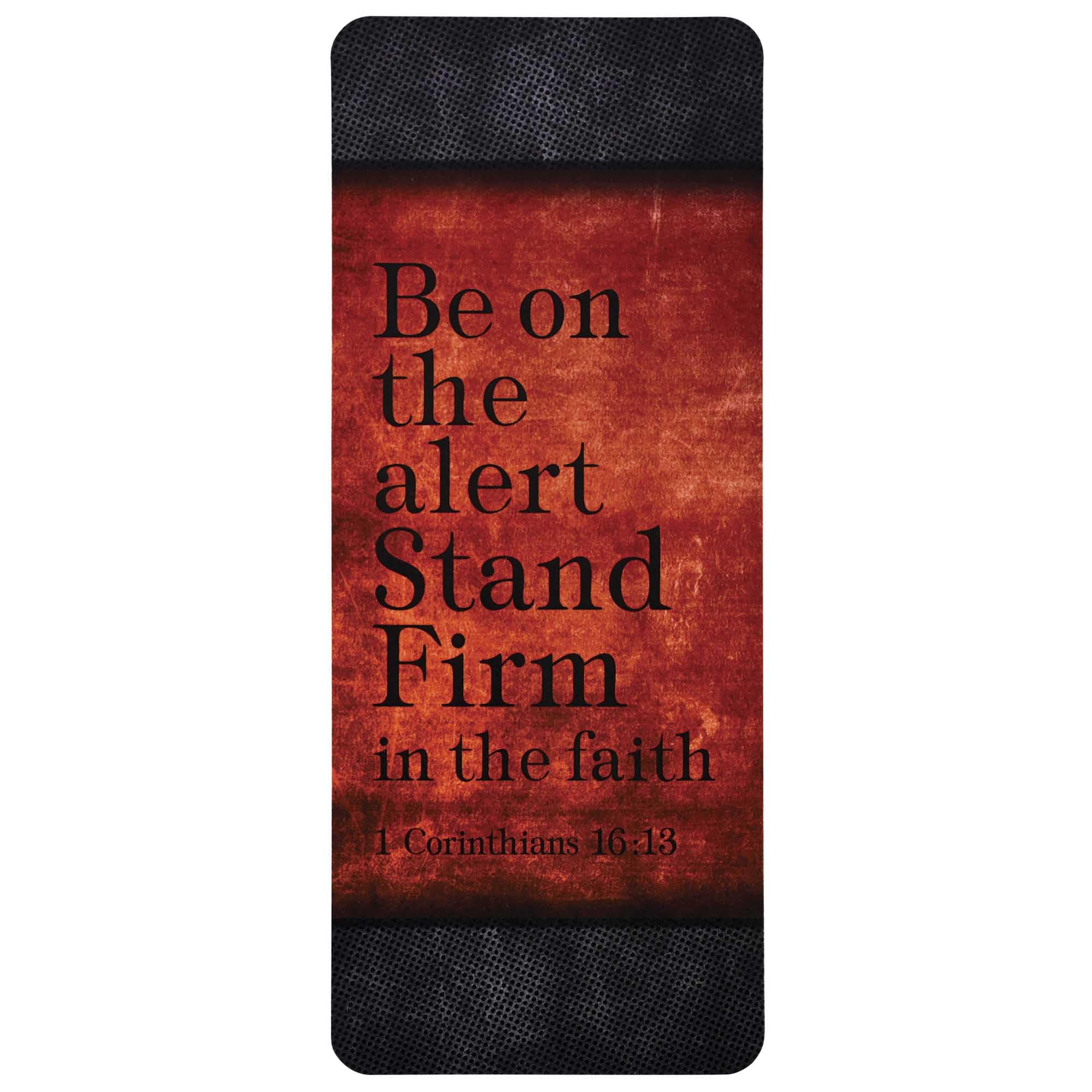 ons BKM-BC107 Be On The Alert Stand Firm Red and Black 6.5 x 2.75 Paper Encouraging Durable Laminated Bookcard Bookmark, Pack of 12