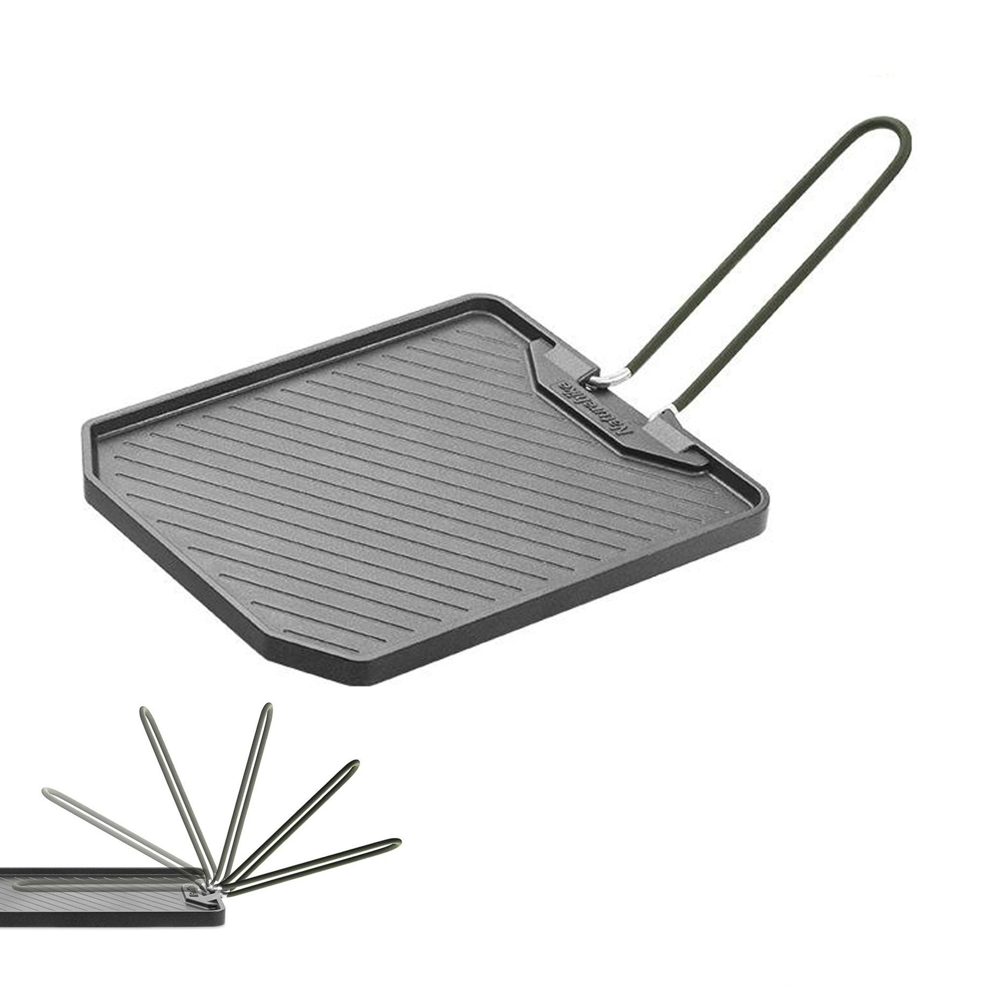 Naturehike patelnia nieprzywierająca, składany uchwyt, patelnia do grillowania na zewnątrz, aluminiowa patelnia do steków, przenośna i lekka (0,5 kg), łatwa do czyszczenia, nadaje się na kemping i