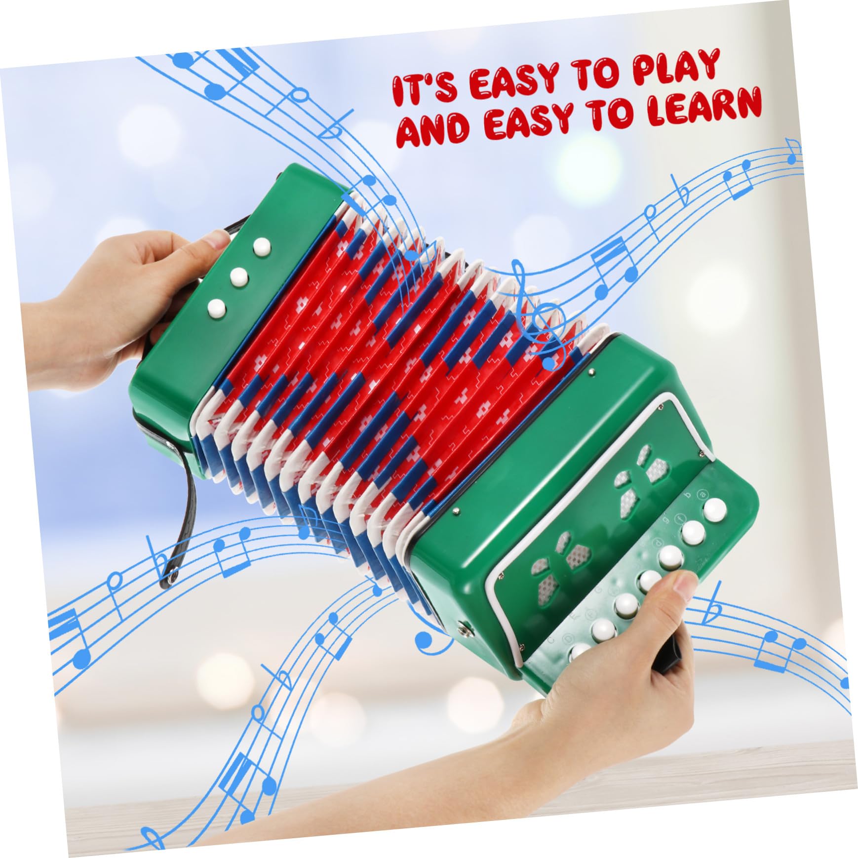Acordeón Adorable para Principiantes Instrumento Musical De Iniciación Juguete Educativo