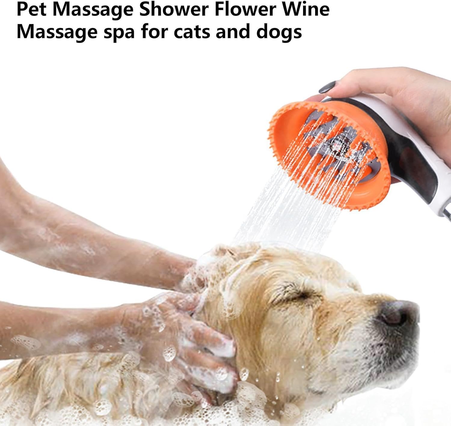 犬用シャワースプレー | 犬用ペット入浴ツール 快適なマッサージャーシャワーツール - 犬用ヘッド洗浄バススプレー、バスルームペット